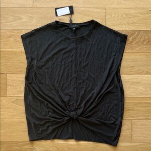 rag & bone Black Knot Detail Muscle Tee